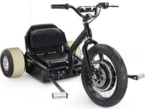 48V 500W Electric High Performance MotoTec Drifter Trike Black Ride On Kids New