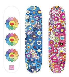Takashi Murakami ComplexCon MCA Skate Deck - Set of 3 - Multi Flower Decks
