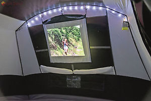 8 Person Tent 2 Rooms 24' LED Lighting Projector Screen Durable Carry Bag