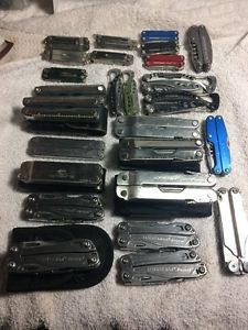 Leatherman Wave, sidekick,Skeletool, Rebar, other multitool - lot of 26
