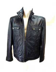 Jilani Giacca In Pelle Uomo Giacca Nappa Di Agnello blu nuovo 7272