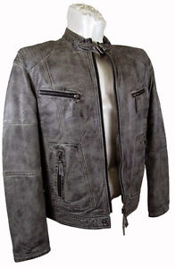 Jilani Giacca In Pelle Uomo Vero cuoio Vera Agnello nappa talpa NUOVO 6330/a