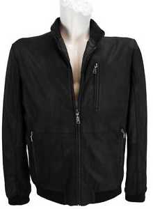 Bugatti Giacca In Pelle Uomo Vero cuoio Pelle Nappalan nero nuovo 8622