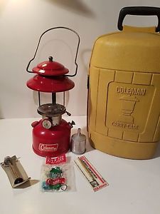Nice 1964 Coleman MODEL 200A Lantern With Coleman 1979 Hard shell Case w/ extras