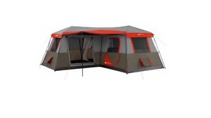 Ozark Trail 12 Person 3 Room L-shaped Cabin Tent Includes Rain & Fly 7 Windows