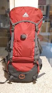 Orginal "VAUDE" - Trekking-Rucksack , Linard 65 + 10 , rot-grau , "neuwertig"