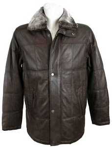 Jilani Giacca Di Pelle Uomo Vera Agnello Nappa Cappotto marrone NUOVO 8409