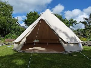 Canvas Bell Tent 5m Ultimate ZIG "Camping & Canvas" tough zipped in groundsheet.
