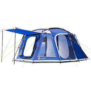 skandika Copenhagen 6 Pers tenda campeggio cupola zanrariera blu 460x400cm nuova