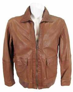 Jilani Giacca In Pelle Uomo Vero cuoio Vera di capra cognac NUOVO 8686