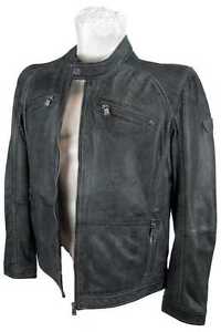 Jilani Uomo Giacca In Vera Pelle pelle Agnello nappa grigio antracite NUOVO 8832