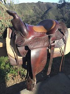 Vintage Jedlickas Custom used western dressage ranch wade saddle