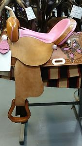 15" Saddle King Barrel Saddle with Butterfly design