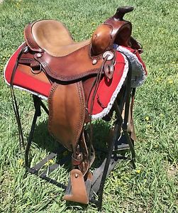 Fine Western Saddle, 16" BARON, Orotho-Flex by Len Brown with Saddle Bags