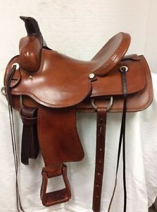Rocking R Saddlery #1680 Slick Seat Ranch Roper 16" Used Full Quarter Horse Bar