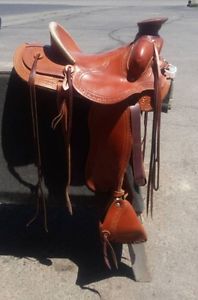 15"  Allison Saddlery Buckaroo Wade Saddle Custom Made with Tapaderos