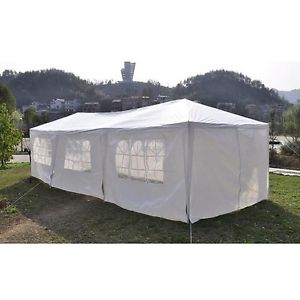 Five-Sided White Waterproof Foldable Tent (3 x 9 m)