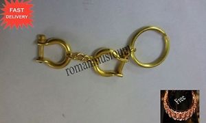 Nautical KeyChain Lot of 100 Pcs BrassMaritimeHANDCUFFS Free Shipping & Bracelet