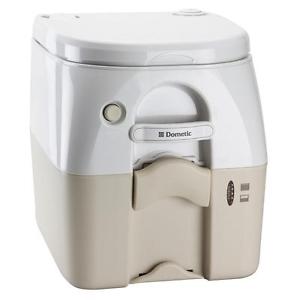 Dometic Tan w/Brackets SeaLand Portable Toilet 5.0 Gallon - Full Size Seat