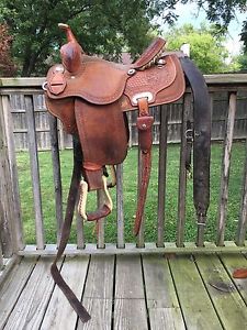 Martin All Around 14.5" Chestnut Riding Saddle.incredible Workmanship 6'' Gullet