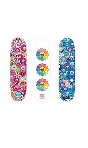 Takashi Murakami ComplexCon Skate MCA Deck Flower 8.0 Set of 3 decks Dobz Kaws
