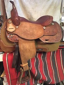 Dale Chavez 17" Working Cow Cutting Saddle With Silver Conchos