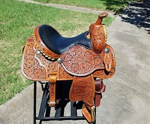 14.5 Custom Western Barrel Saddle by Sanchez Saddle Shop