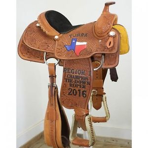 Used 14.5" Twister Saddle Shop Trophy Roping Saddles Code: U145TWISTERTD16R