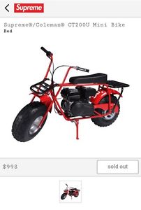 Supreme X Coleman CT200U Mini Bike 100% Authentic Order Confirmed!!! Trusted!!!