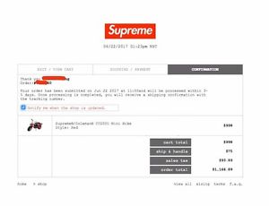 Supreme × Coleman CT200U Mini Bike.ORDER CONFIRMED