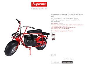 Supreme x Coleman CT200U Mini Bike | 100% CONFIRMED | SS17 | SHIPPED
