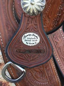 15.5" CIRCLE Y TAMMY FISCHER FLORAL LEATHER TREELESS BARREL HORSE SADDLE
