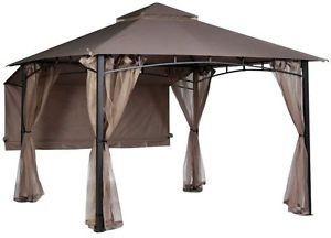Roof Style Garden House Gazebo Awning Durable Steel Frame Canvas Water Resistant