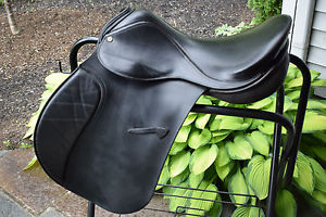 Jeffries Falcon Hawk Event Saddle 17" Seat Medium Fit Black English Jumping NICE